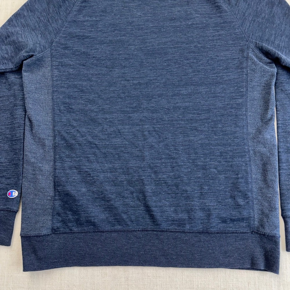 Y2K Champion Mens Crewneck Sweatshirt XL Blue Heather Raglan Athletic Pullover - Picture 4 of 13